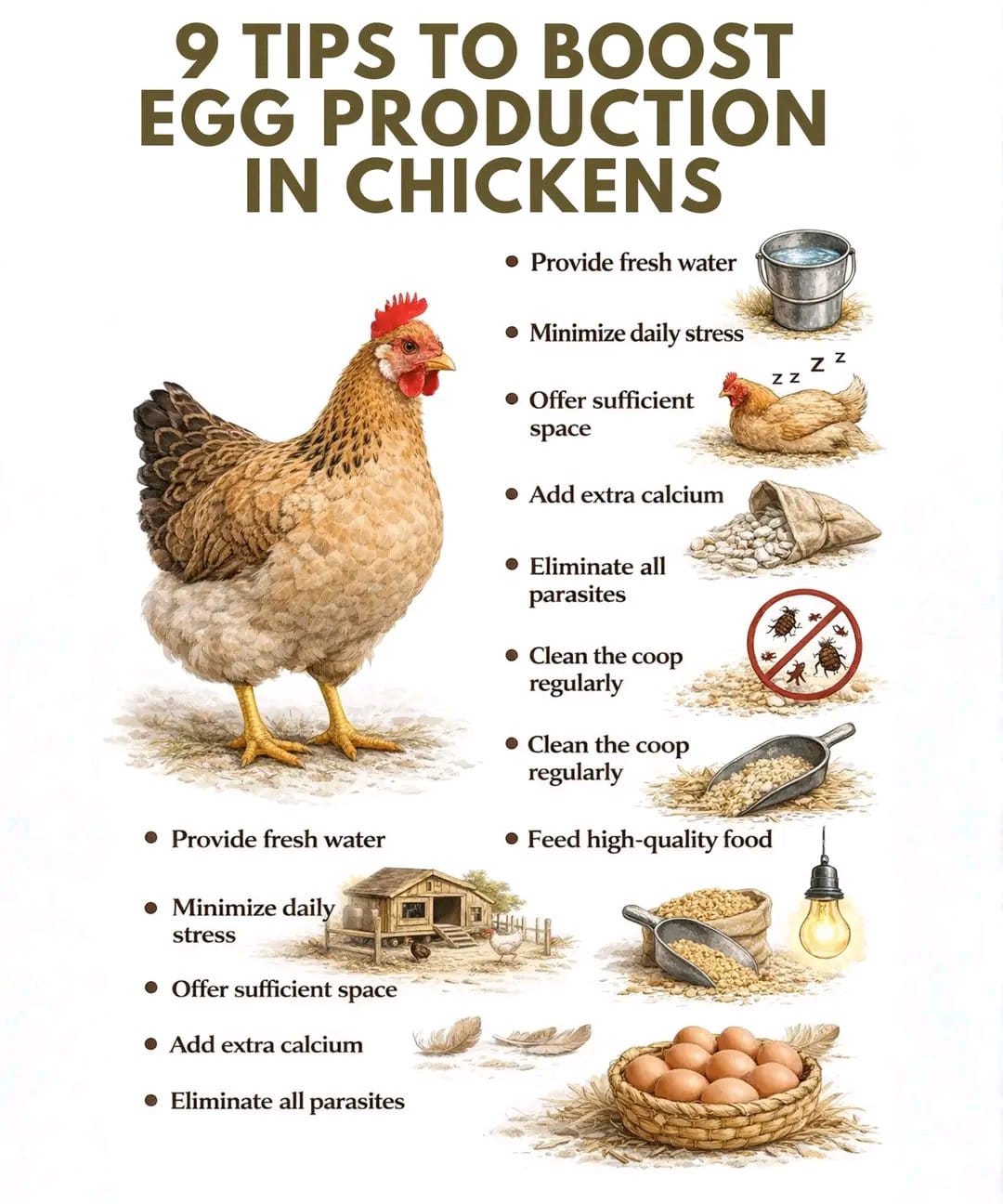 9 Proven Tips to Boost Egg Production in Chickens